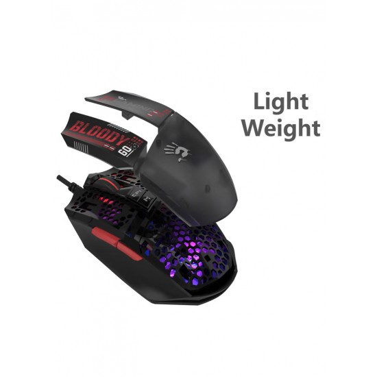 Bloody W60 Max Mini RGB lightweight Gaming Mouse -12,000 CPI – 4 LOD Setting Switch (Activated )