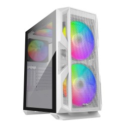 Antec  NX800 White I Mid Tower E-ATX Gaming Case, Tempered Glass Side Panel, 2 x 200mm ARGB Fans in Front, 2 x 140mm ARGB Fans on top and 1x 140mm ARGB Fan in Rear Included