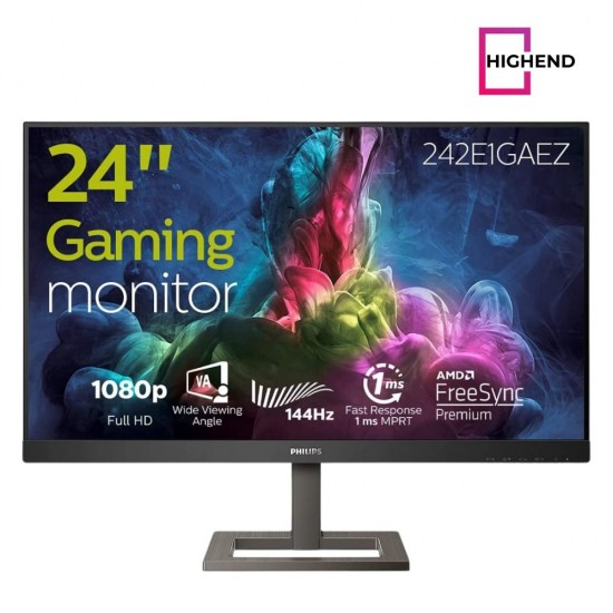 Philips Gaming 242E1GAEZ - 24 inch FHD Monitor, 144 Hz, 1ms, VA, AMD FreeSync, Height Adjust, Speakers (1920 x 1080, 350 cd/m², HDMI/DP)