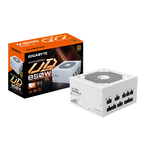 GIGABYTE UD850GM PG5W – Ultra Durable 850W Fully Modular PSU – 80 PLUS Gold, ATX 3.0, PCIe Gen5 Support