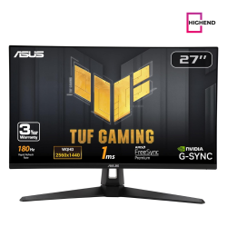 ASUS TUF Gaming 27” 1440P HDR Monitor (VG27AQ3A) – QHD (2560 x 1440), 180Hz, 1ms, Fast IPS, 130% sRGB, Extreme Low Motion Blur Sync, Speakers, Freesync Premium, G-SYNC Compatible, HDMI, DisplayPort ASUS TUF Gaming 27” 1440P HDR Monitor (VG27AQ3A) – QHD (2560 x 1440), 180Hz, 1ms, Fast IPS, 130% sRGB, Extreme Low Motion Blur Sync, Speakers, Freesync Premium, G-SYNC Compatible, HDMI, DisplayPort