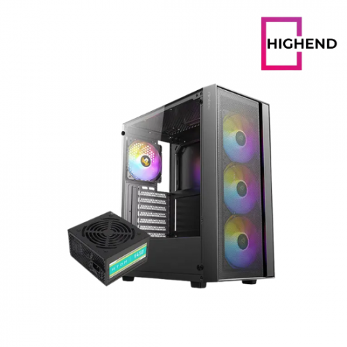 Antec AX65 4Fan 120M ARGB Case & Atom V450 450W PSU