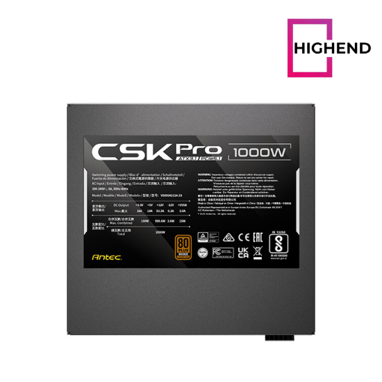 Power Supply Antec CSK Pro 1000 1000W Bronze SEMI-MODULAR ATX3.1 