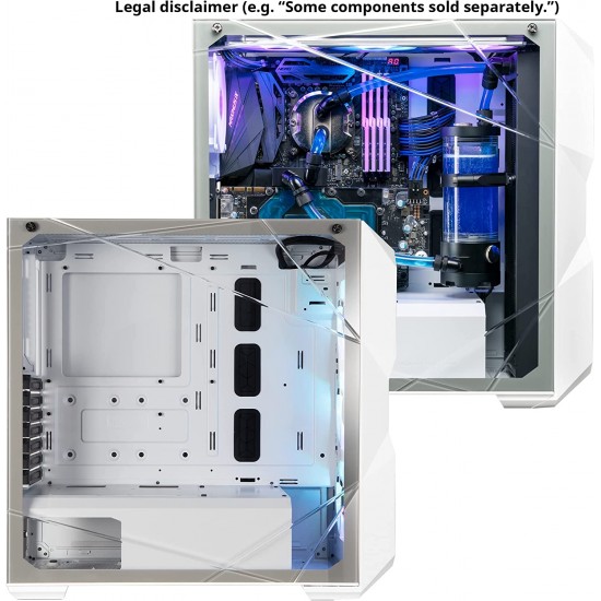 Cooler Master MasterBox TD500 Mesh White Airflow ATX Mid-Tower with Polygonal Mesh Front Panel, Crystalline Tempered Glass Three 120mm ARGB Lighting Fans