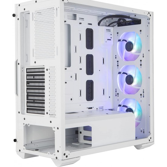 Cooler Master MasterBox TD500 Mesh White Airflow ATX Mid-Tower with Polygonal Mesh Front Panel, Crystalline Tempered Glass Three 120mm ARGB Lighting Fans