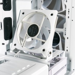 Cooler Master HAF 500 White PC Case: Mid-Tower, 2 x 200mm Pre-Installed ARGB Fans for High-Volume Airflow, Rotatable 120mm GPU Fan, Versatile Cooling Options, Tempered Glass Side Panel, Removeable Top