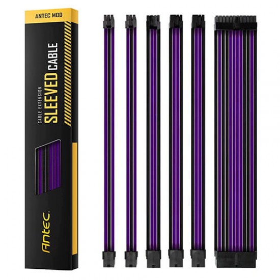 Antec-PSU Sleeved Extension Cable Kit-PSUSCB30-205-Purple/Black