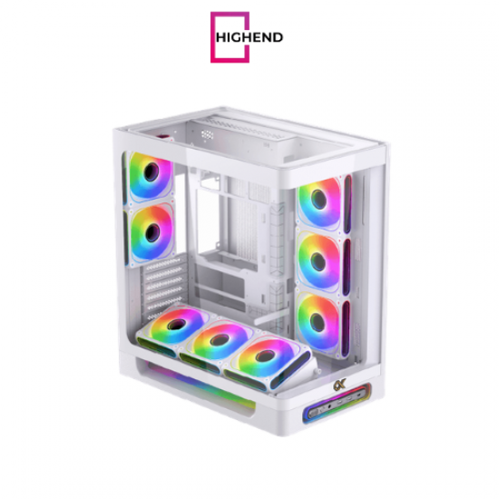 Xigamtek Heaven Arctic 8 Fan Argb Pwm E ATX Support BTF MB Type C Single Piece Curved Tempered Glass White Mid Tower Case Xigamtek Heaven Arctic 8 Fan Argb Pwm E ATX Support BTF MB Type C Single Piece Curved Tempered Glass White Mid Tower Case