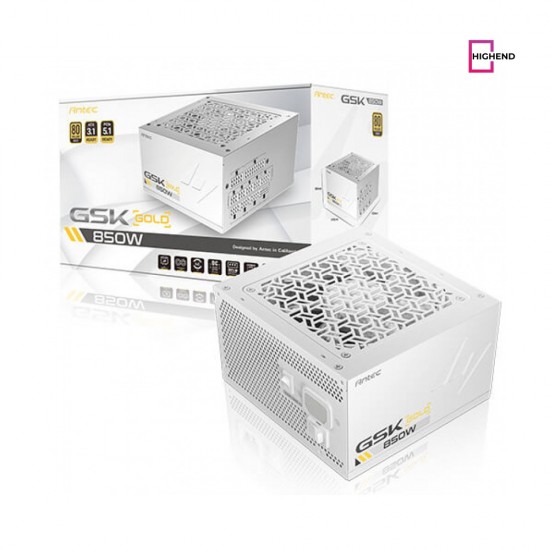 Power Supply Antec GSK GSK850 850W 80+ Gold Full Modular ATX3.1 White Power Supply Antec GSK GSK850 850W 80+ Gold Full Modular ATX3.1 White