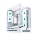 Xigamtek Heaven Arctic 8 Fan Argb Pwm E ATX Support BTF MB Type C Single Piece Curved Tempered Glass White Mid Tower Case