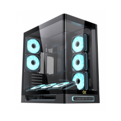 Xigamtek Heaven 8 Fan Argb Pwm E ATX Support BTF MB Type C Single Piece Curved Tempered Glass Mid Tower Case