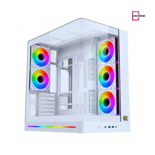 XIGMATEK Pano II Air Arctic Type C 8 Fan ARGB Pwm Curved TG EATX SuperTower Case