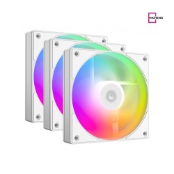 ID-COOLING AS-120-ARGB-K TRIO ARGB PWM Durable Hydraulic Bearing White 3 Fans