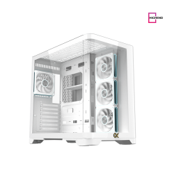 Xigmatek Crystal Storm V2 Arctic 4 fan PWM Argb + Fan Controller + Valkyrie 750W 80+ Bronze ATX3.1 Curved TG Mid Tower Case
