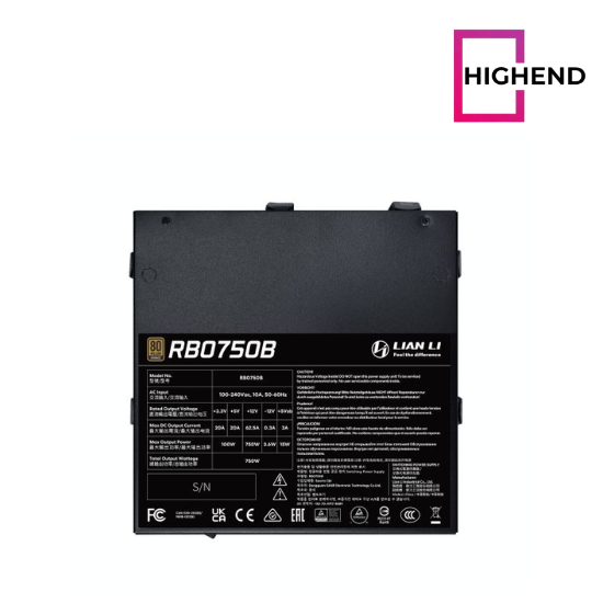 Lian Li RB750 750W 80 Plus Bronze ATX 3.1 modular SATA and peripheral cables Unique cable management system Power Supply Lian Li RB750 750W 80 Plus Bronze ATX 3.1 modular SATA and peripheral cables Unique cable management system Power Supply