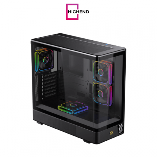 Xigmatek Moon DGT Digital LCD 4 Fan Argb PWM Curved Tempered Glass Super Tower Case