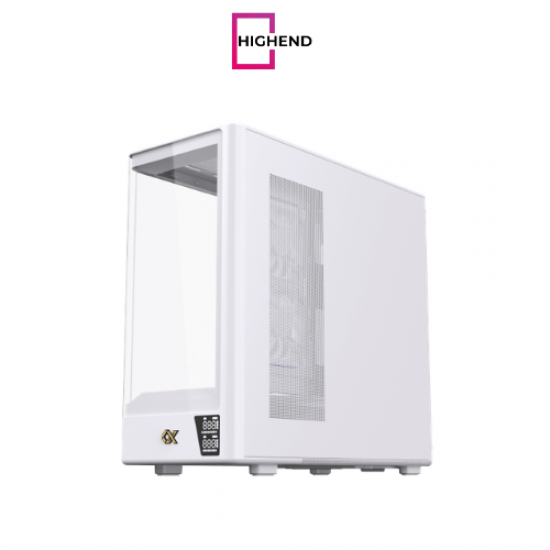 Xigmatek Moon DGT Arctic Digital LCD 4 Fan Argb PWM Curved Tempered Glass White Super Tower Case Xigmatek Moon DGT Arctic Digital LCD 4 Fan Argb PWM Curved Tempered Glass White Super Tower Case