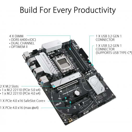 ASUS Prime B650-PLUS AMD B650(Ryzen 7000) ATX Motherboard