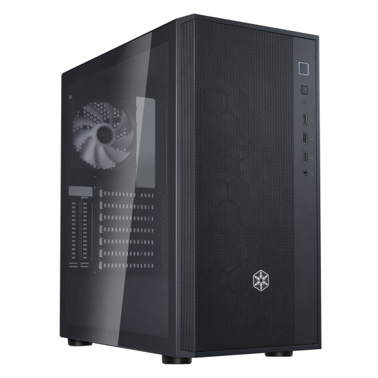 Silverstone FARA R1 PRO, Tempered Glass, mid Tower ATX Chassis with ARGB, SST-FAR1B-PRO With SilverStone SST-ST70F-ES230 - Strider Essential Series, 700W 80 Plus 230V EU ATX PC Power Supply, Low Noise 120mm