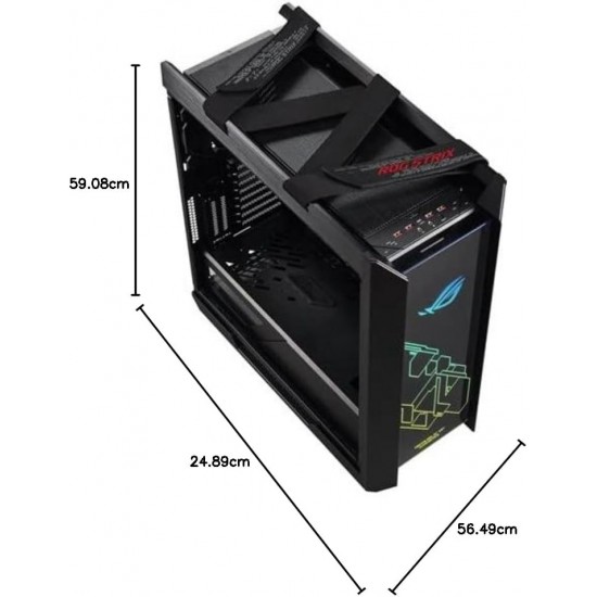 Asus ROG Strix Helios GX601 RGB Mid-Tower Computer Case for up to EATX Motherboards with USB 3.1 Front Panel, Smoked Tempered Glass, Brushed Aluminum and Steel Construction, and Four Case Fans, Black