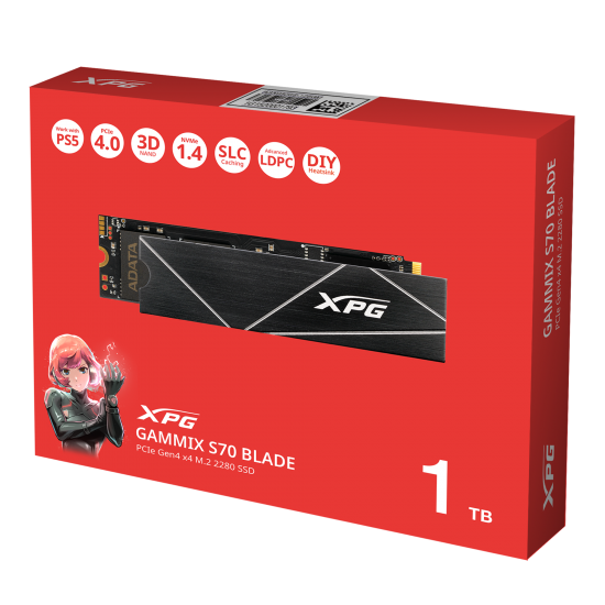 XPG GAMMIX S70 BLADE 1TB PCIe Gen4x4 M.2 2280 SSD