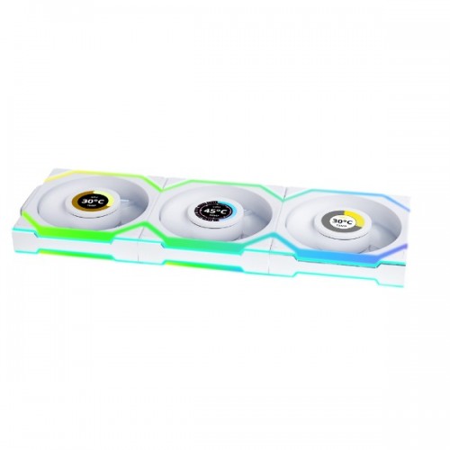 Lian Li UNI Fan SL Wireless LCD 120 Reverse Blade ARGB 3 Fans White With 2.4 GHz Wireless Controller Fan