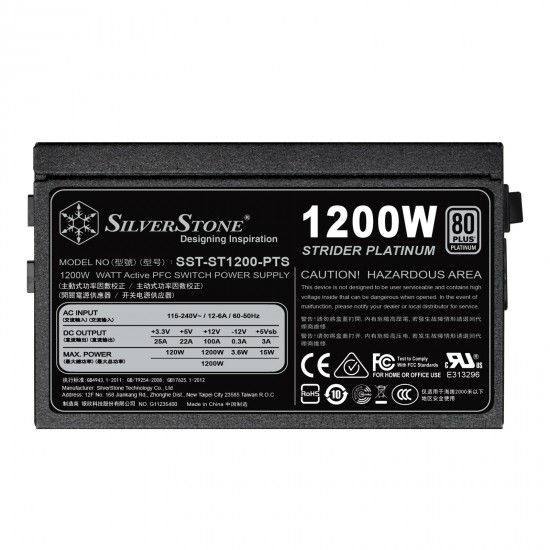 SilverStone Technology Strider 1200W 80 Plus Platinum Modular PSU 1200 Power Supply (PS-ST1200-PT)