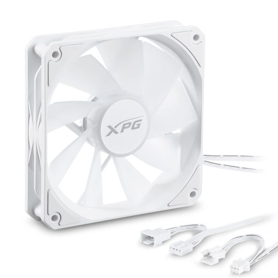 XPG VENTO R ARGB REVERSE Case Fan 120mm — 3x pack - White XPG VENTO R ARGB REVERSE Case Fan 120mm — 3x pack - White